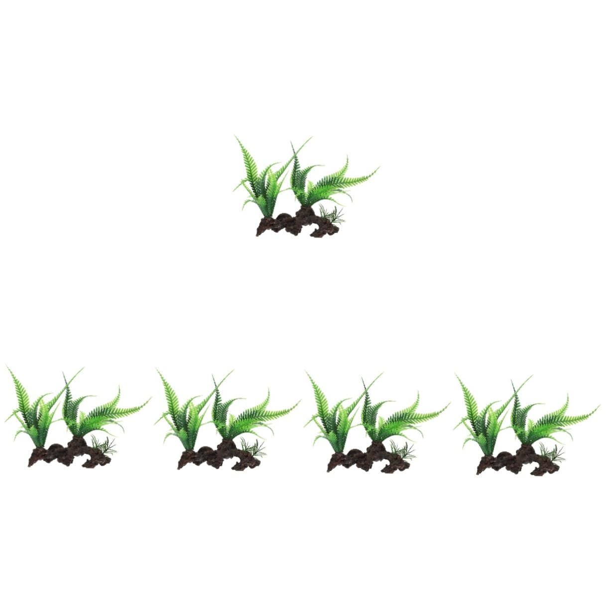Toddmomy 5piezas Planta Artificial para Acuario y Terrario Decoración Acuática Lifelike De Plástico Adorno para Pecera y Espacio De Mascotas Natural y Agradable para Peces y Reptiles