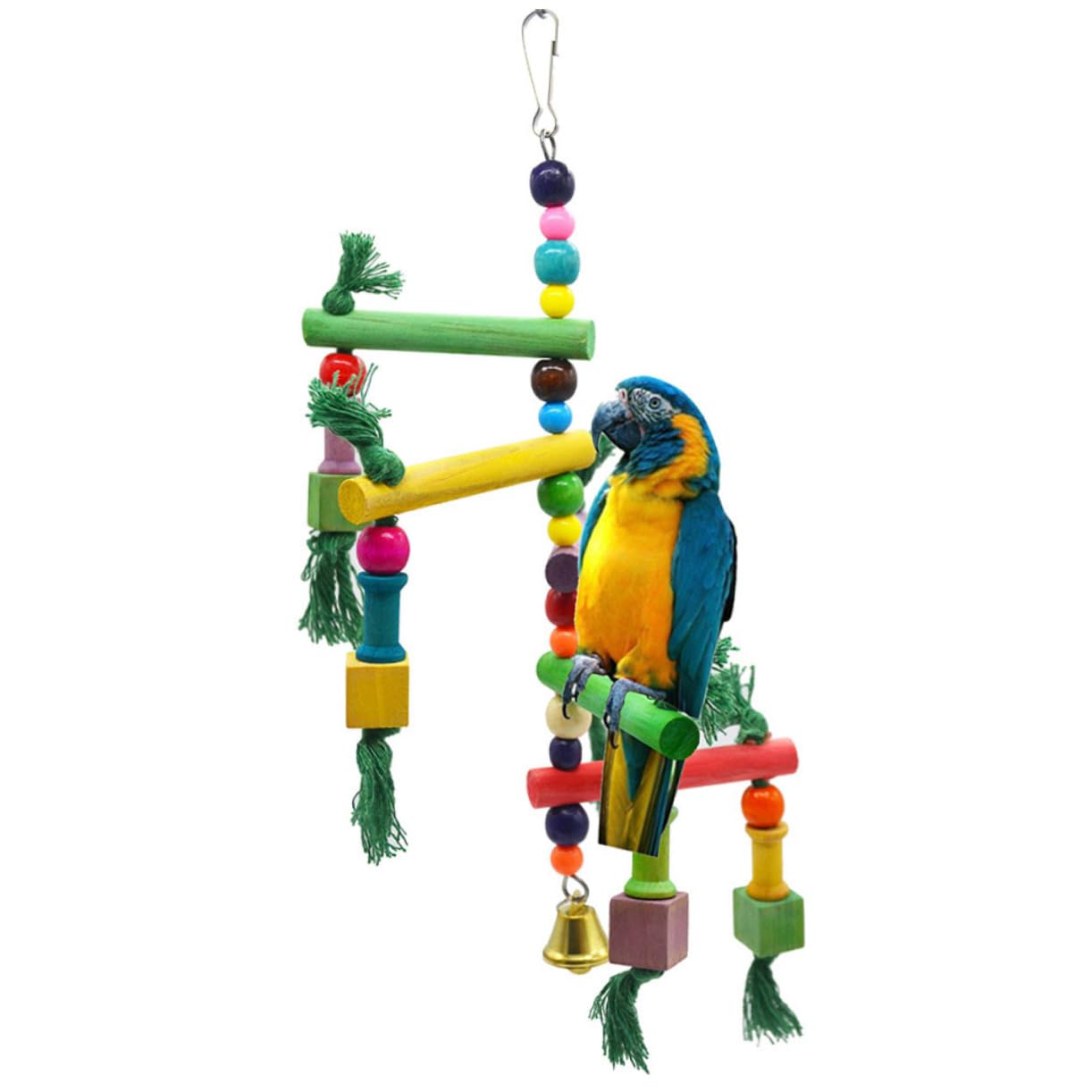 minkissy 3 piezas de madera juguetes para pájaros de madera columpio de pájaros masticar juguete de loro, juguetes de cacatúa, soporte de juego de pájaros, columpio de loro, juguete de loro, columpios