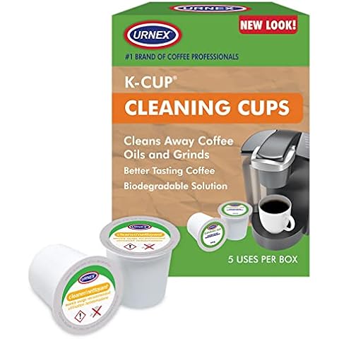 Urnex Cleaning Pods - 5 Pods - Compatible with Keurig 1.0 & 2.0 and All Single Serve Coffee Machines Cover