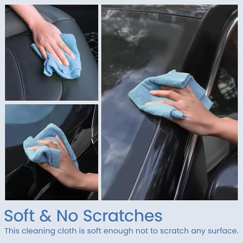 Image of Microfiber Cleaning Cloth Roll - 25x25cm Tear-Away Reusable Towels, Super Absorbent Washable Lint-Free Rags for Kitchen, Car, Glass & Garage - Multicolor (30)