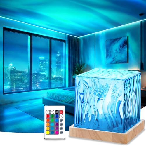 Northern Lights Projector,4.5' Aurora Light Projector Luminorthe Cube Lamp Mood Ambient Lighting with 16 Colors and Aurora Drift Effects for Room Decor Teen Girl Gifts Classroom