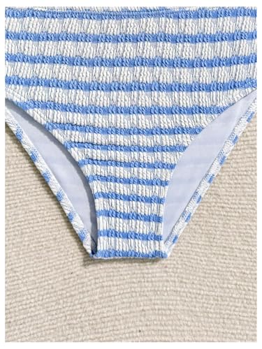 Image of RoseSeek Girl's Tie Dye Smocked 2 Piece Swimwear Sets Backless Halter Bikini Cute Brief Bathing Suit