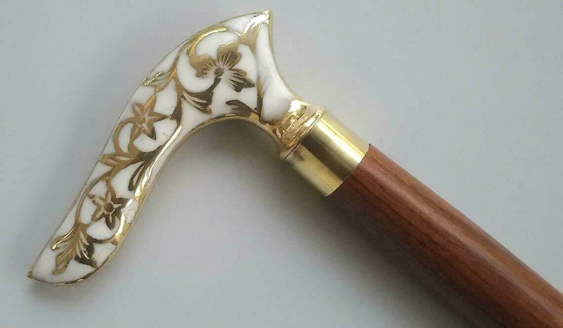 Sian Presents Antique Brass Derby Design White Leaf Brass Handle Wooden Walking Stick Cane for Mens & Womens Unique Gift for Fathers Day. Sian 1 (B09JHGHCSN) Amazon Price History, Amazon Price Tracker