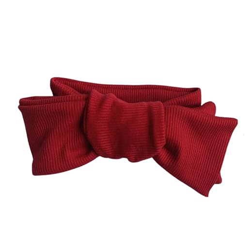 Faixa de Cabelo menina Canelada em Malha canelada, Tecido Macio, Acessório RN a 4 anos (Max Vermelho)