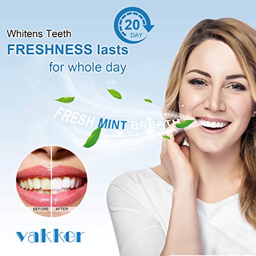 Vakker Tooth Powder for Teeth Whitening, Natural Toothpaste Powder Teeth Whitener with NO Mess Tooth Whitening Remove Stains Coffee Wine Alternative to Toothpaste, Strips, Kits, Gels,Mint Flavor