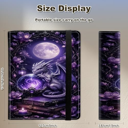 Image of Photo Album 4x6 120 Photos with Strong Elastic Band, Moon Crystal Dragon | Large Capacity Premium Leather Picture Album, Portable Wallet Albums Photo Book for Family Anniversaries Wedding Baby