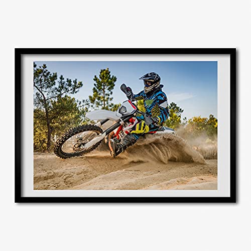 Tableau peinture Motocross 70x50 cm pour décorer un salon de passionné de moto