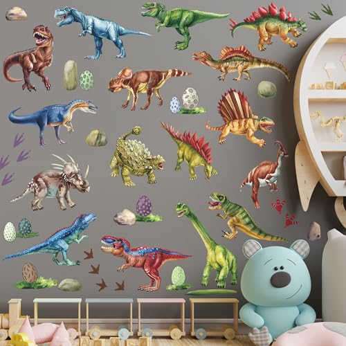 8 láminas de vinilos de dinosaurios acuarela 9.8x13.8 pulg miniatura 4
