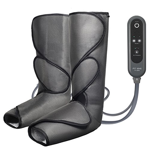 FIT KING Leg Air Massager for Foot and Calf Circulation Massage with Handheld Controller 3 Intensities 2 Modes(with 2 Extensions)