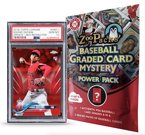 Shohei Ohtani PSA Graded Card Mystery Power Pack - 1 PSA Graded Ohtani Card and 2 Packs of Cards Per...