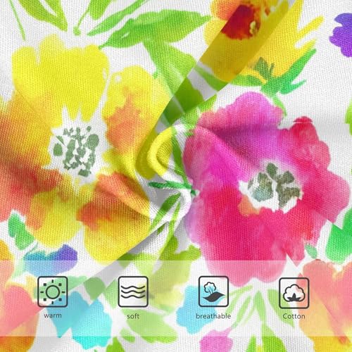 Cotton Toddlers Underwear Floral Vibrant Watercolor Flowers Pink Girl Panties Cute Funny Kids Briefs Undies 2t3