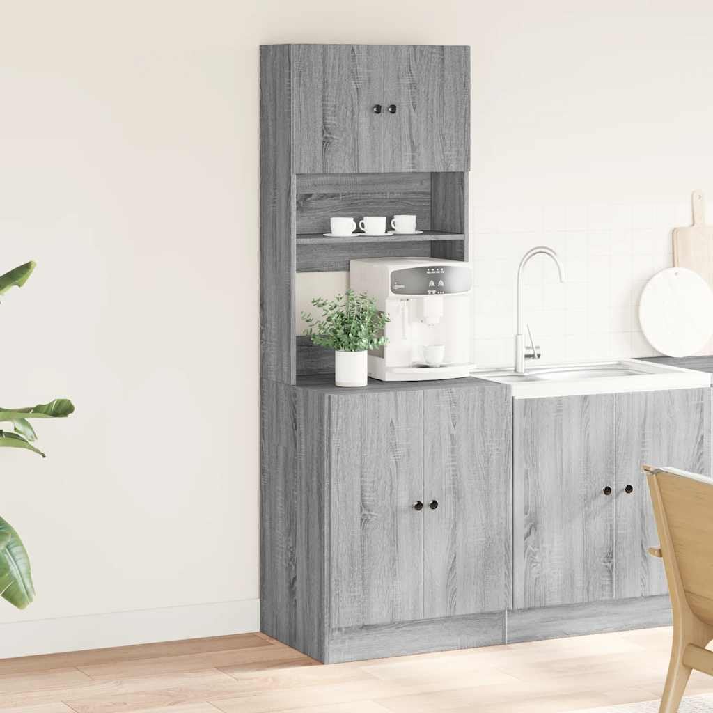 Mobile da cucina grigio Sonoma, 60 x 50 x 180 cm, con cassetto, porta, spazio per cucina, sala da pranzo, conservazione e organizzazione di stoviglie e scorte