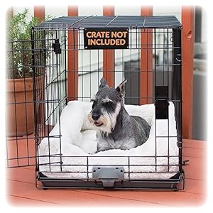 K&H Pet Products Ultra Plush Deluxe Bolster Dog Crate Pad, Plush Dog Crate Bed, Portable Dog Crate Mat & Dog Kennel Indoor Mat, Dog Bed for Crate (Crate Not Included) – Fleece Medium