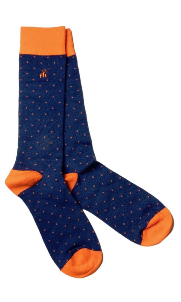 Swole Panda Bamboo Socks UK7-11 - Spotted Orange Mens Socks