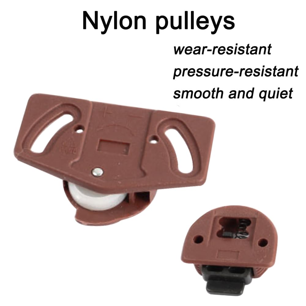 Wardrobe Bevel Sliding Door Roller, ABS Gear Track Panel Roller Wheel Furniture Internal Gear Kit for Cabinet Drawer - Image 4