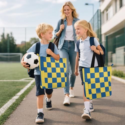 Bolsas de mano para niños con diseño de tablero resistente y reutilizable 6