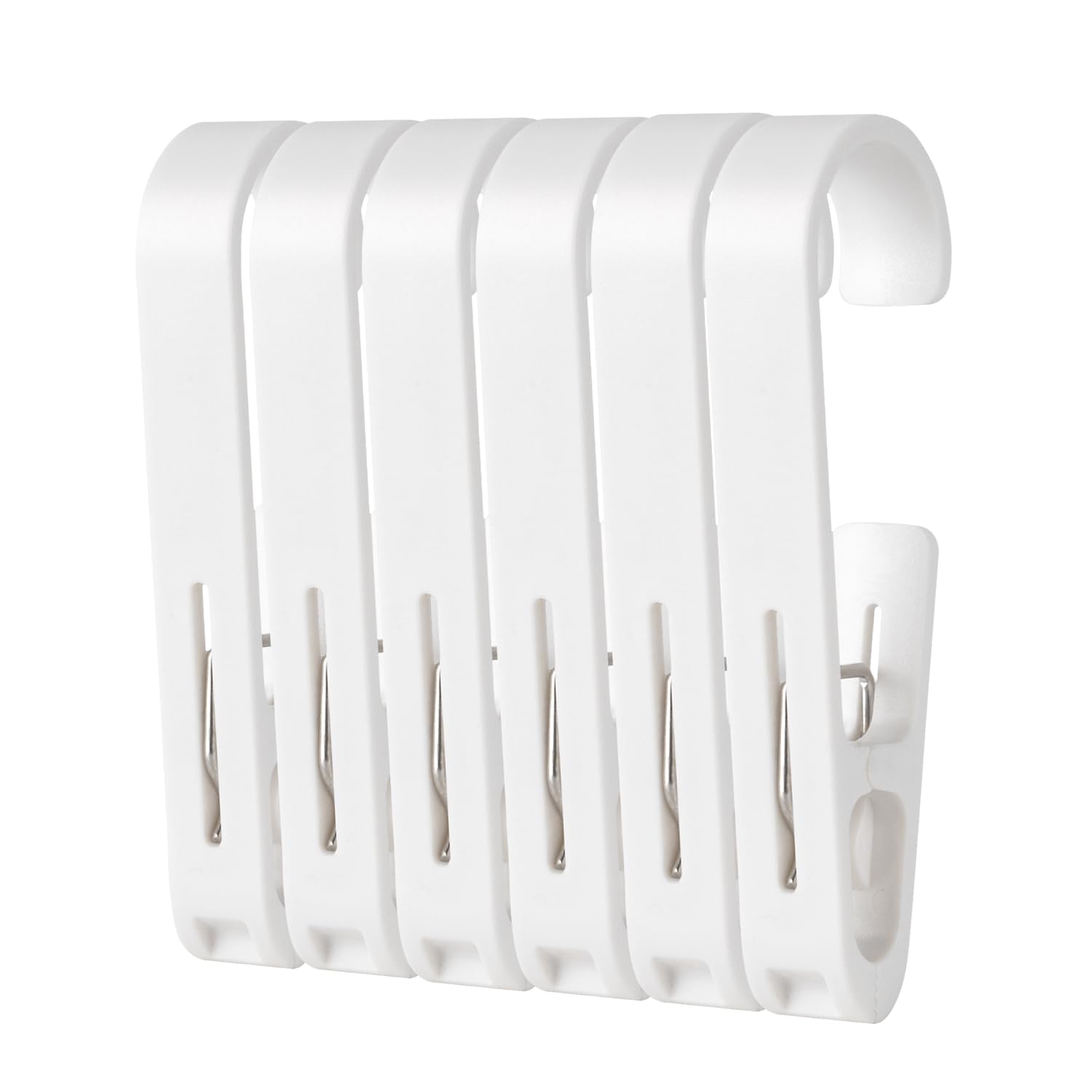 6 Pack Hangers Hooks with Clips Laundry Hangers Closet Organizer for Hanging Clamps Socks Boot Bras Towels for Bathroom Wardrobe Kitchen