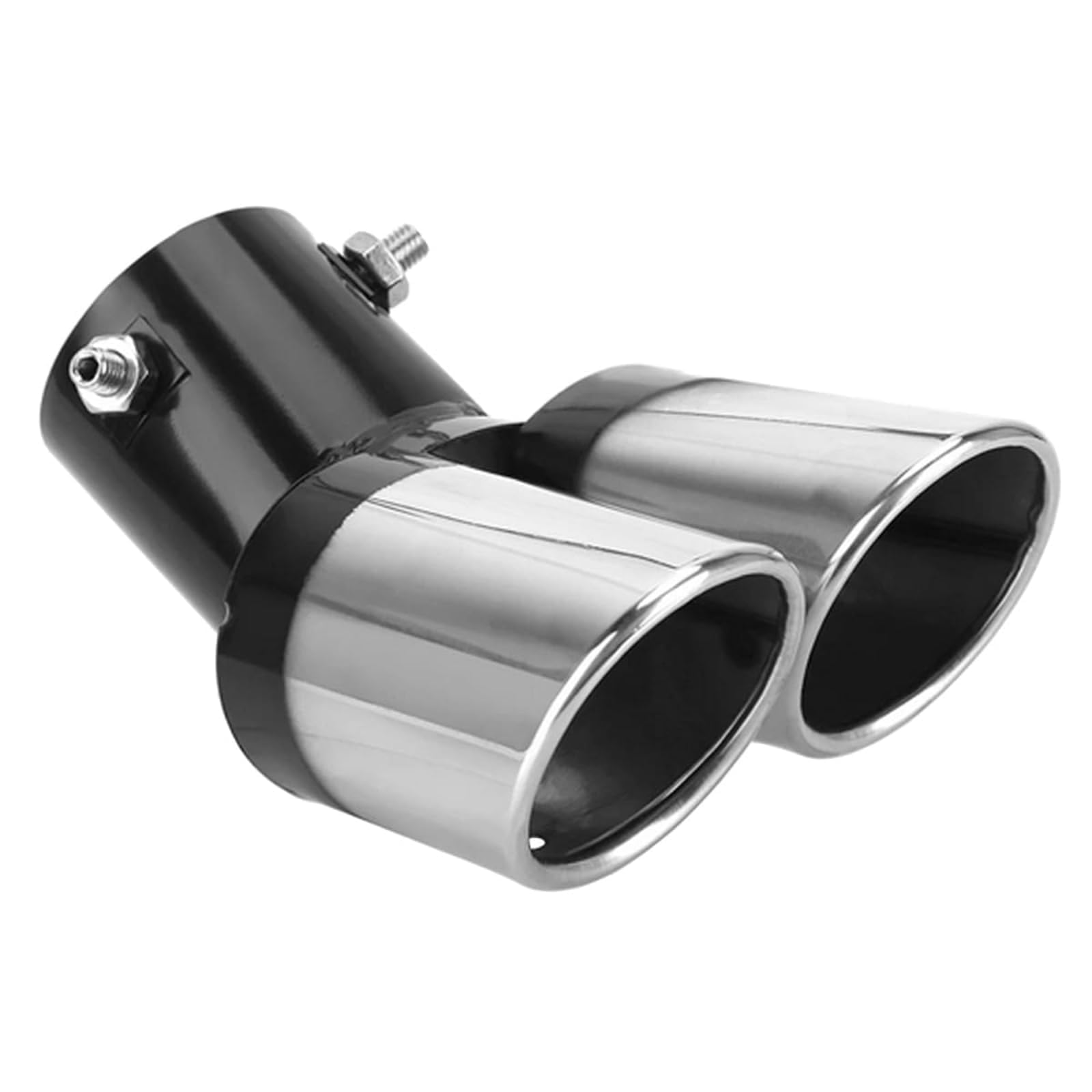 XMBTVAUMN Dual Exhaust Tip Car Tailpipe Muffler Trim, for Peugeot 308 SW III Wagon Active Pack/308SW GT 2021-2025 Curved Twin Tail Pipe Sport Rear Finisher Bolt On Stainless Steel Silencer