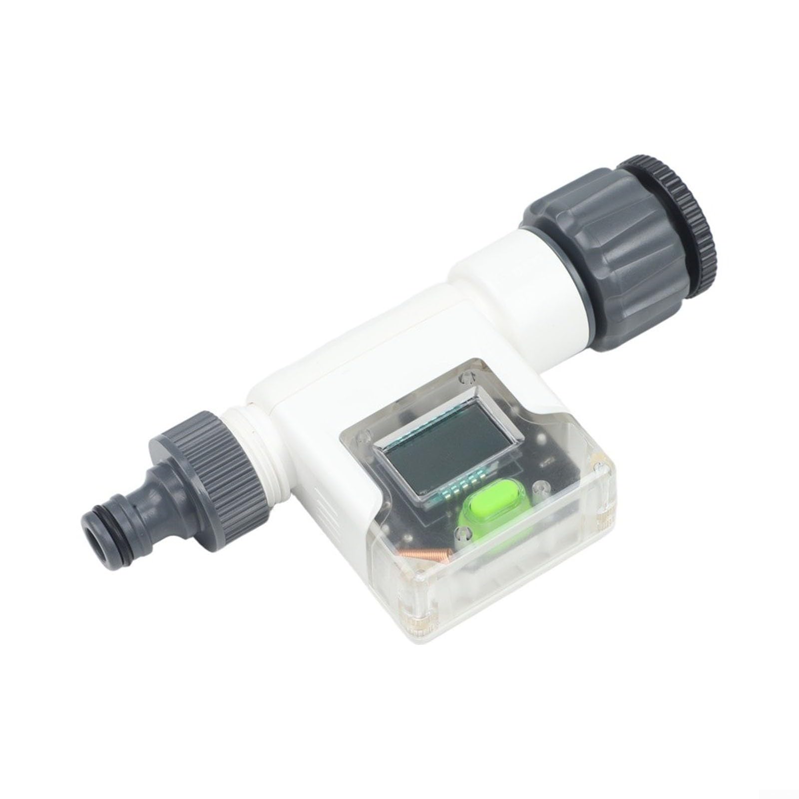 Contatore dell'acqua intelligente WiFi Misuratore di flusso digitale Misurazione del consumo in tempo reale Giardino Casa App Controllo Litri Galloni Modalità Sleep Grigio (B)