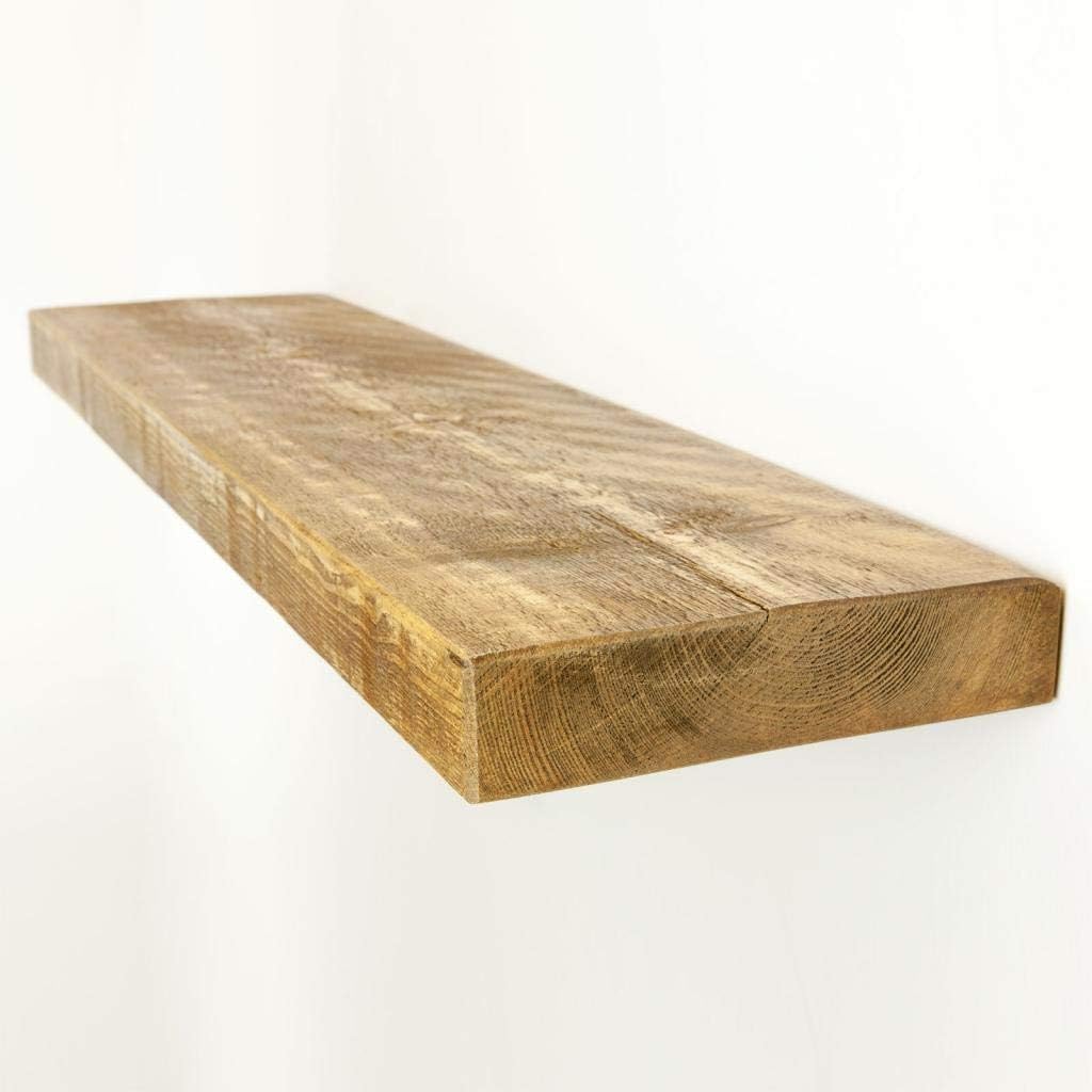 Funky Chunky Furniture 9x2 Rustic Chunky Wooden Floating Shelf, Gothic