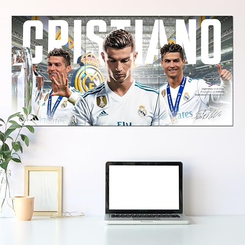 Image of Posternet Football Legend Inspired Wall Poster Set of 3 | 12 x 18 Inch Premium 170 GSM Posters | Sports Wall Art for Bedroom, Gaming Room, Office & Gym Decor | Modern Athlete Inspired Room Decoration