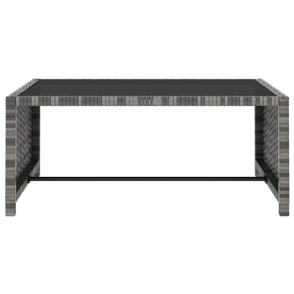 Hamacas de jardín con mesa de polirratán gris, respaldo ajustable, conjunto modular de muebles de jardín para terraza y exterior