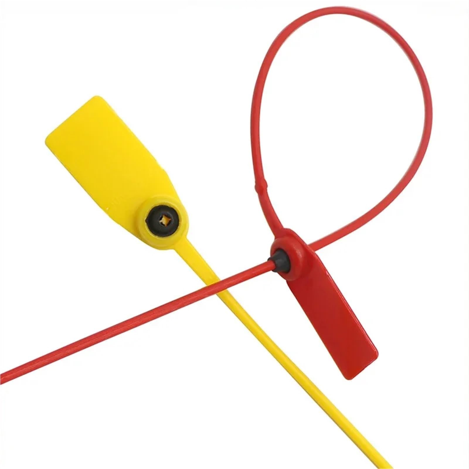 300 plastikowych plomb zabezpieczających przed kradzieżą Samoblokujące opaski kablowe | Jednorazowe plastikowe uszczelki Długość 30 cm 40 cm 50 cm Do toreb bagażowych Gaśnica(Red,50cm)