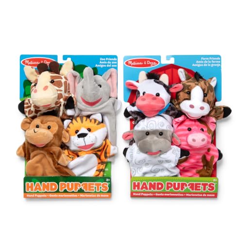 Melissa & Doug Animal Hand Puppets 2-Pack 8-Piece Pretend Play Set - image 3