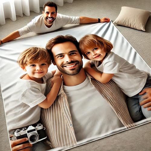 Pla Pla Pla Manta Personalizada Día del Padre | Suave, Cálida y con Imagen HD Papá, Desgaste, Colores Intensos Sorprender! 5 Puntos Clave: