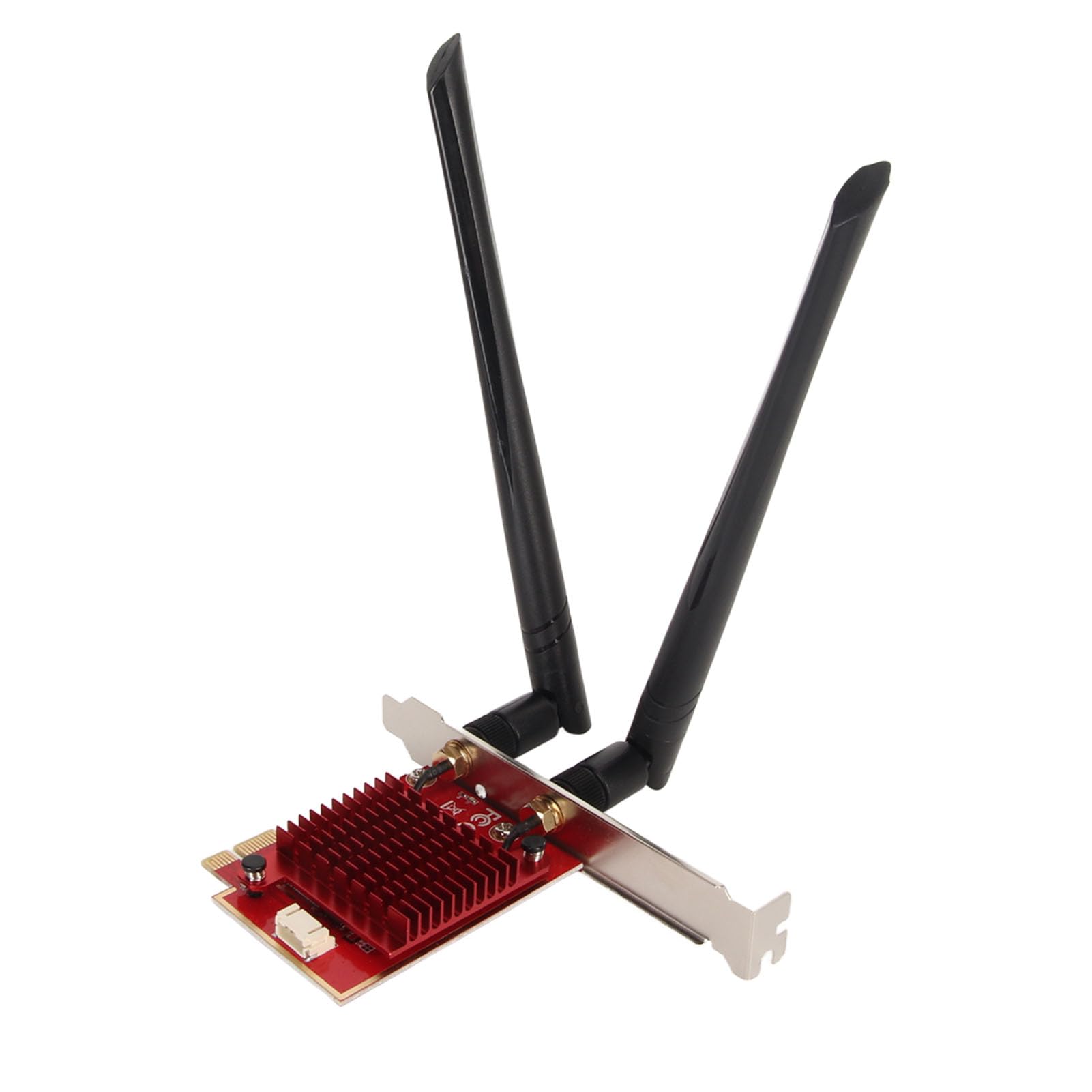 Carte PCIE WiFi 6E Adaptateur Réseau Fil à Trois Bandes Haute Vitesse pour pour Les Jeux avec BT 5.2 2 Antennes pour Ordinateur de Bureau