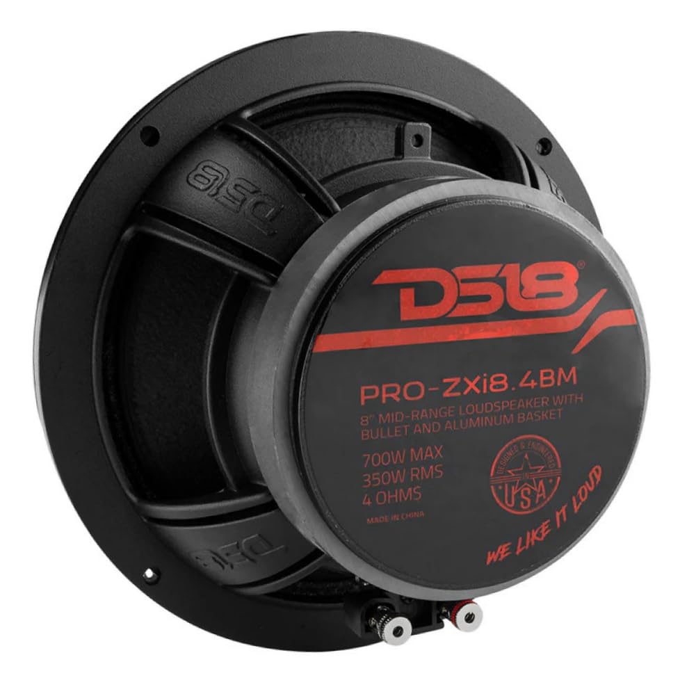 KIT Set pour DS 18 Pro-ZXi8.4BM Haut-Parleur midrange avec cône de 20 cm, diamètre 200 mm 8", 350 Watts rms 700 Watts Max, 4 ohm, sensibilité 99 DB, pour Voiture, 1 pièce
