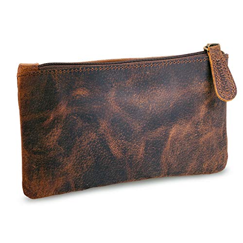 Moonster BROWN PENCIL CASE 20X10CM Leather Pencil Case - Beautifully Handcrafted Zippered Pouch That’S Made To Last thumb #8