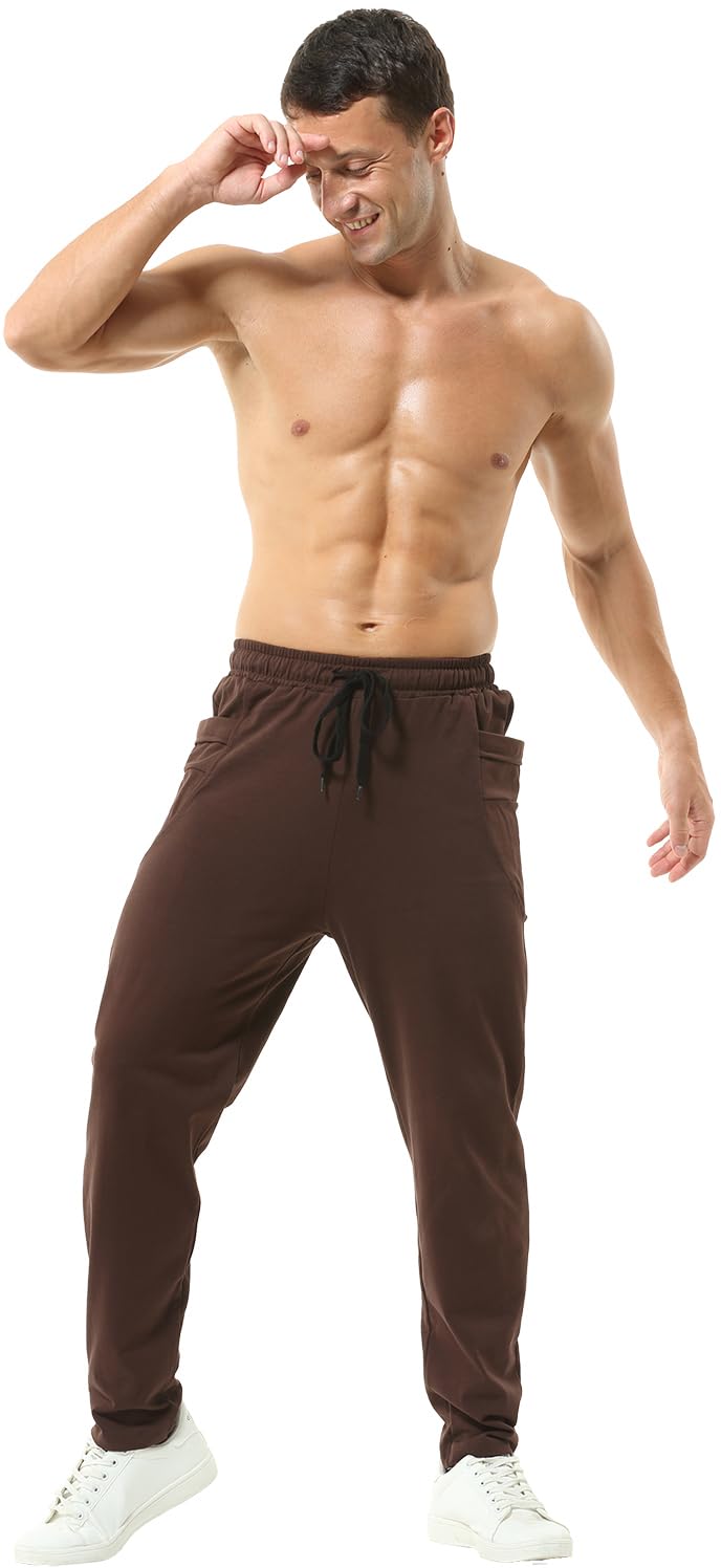 Hoerev Pantalones casual de correr para hombre de algodón