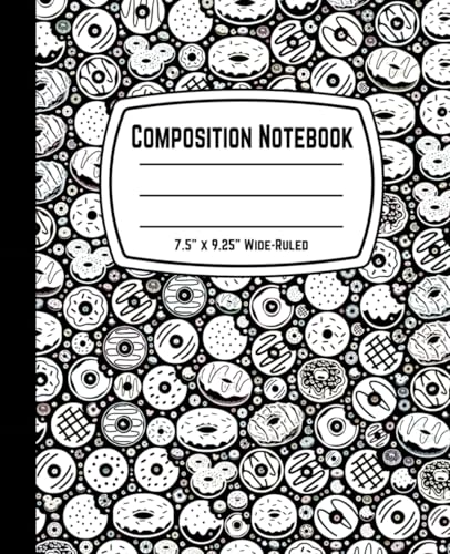 Composition Notebook 7.5" x 9.25" Wide-Ruled: Donut Lined Paper Journal – 110 Pages Gift Doughnut Notebook for Kids, Boys, Girls, Teens, and Adults image 2