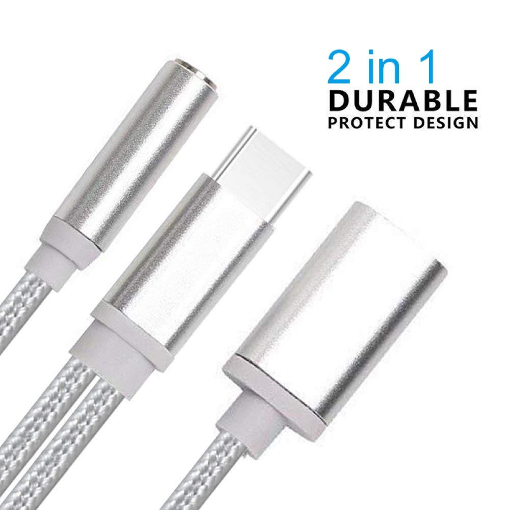 ISTOVO 3X Type C Naar 3,5 mm Oplaadaudio-Adapter 2 in 1 USB C