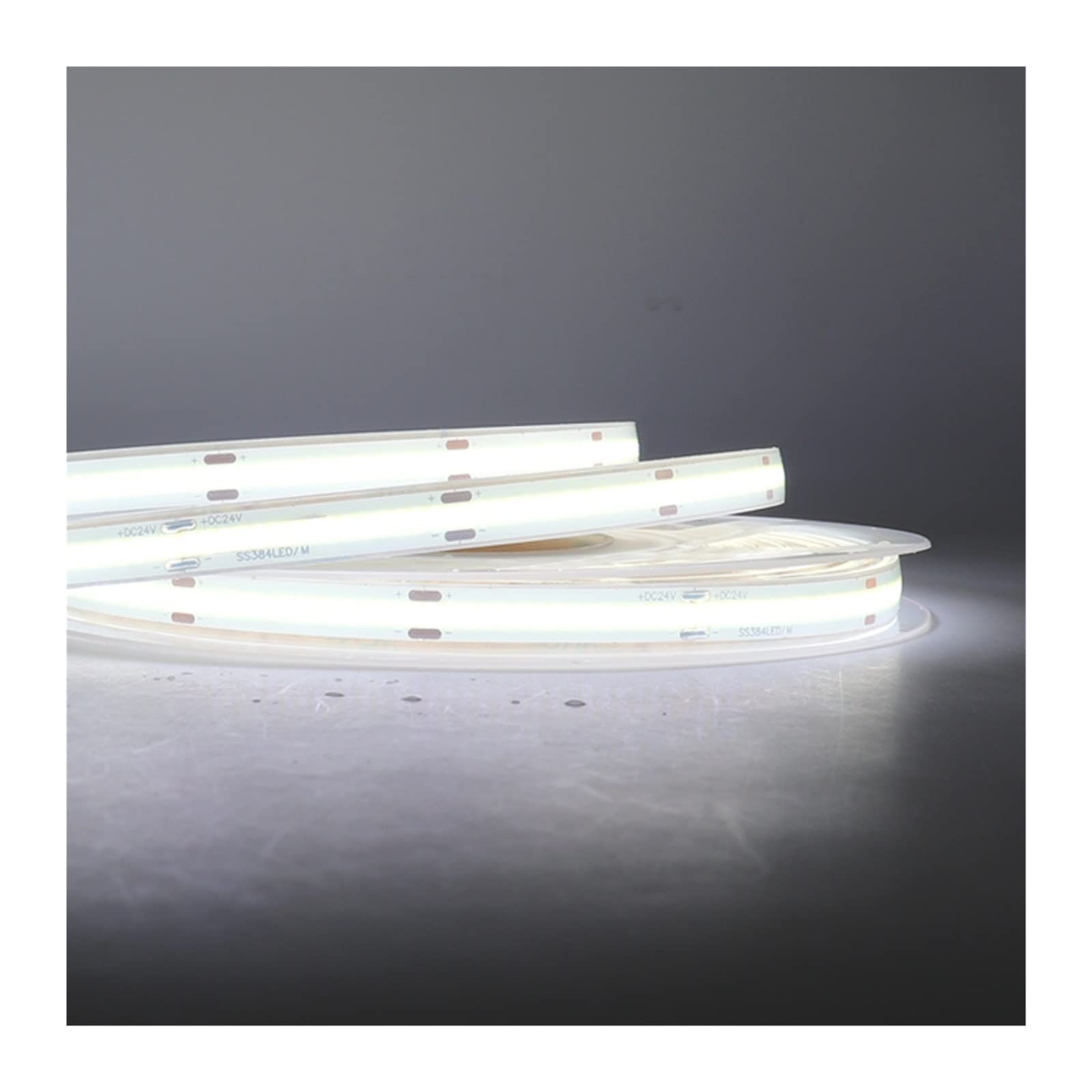 Taśma LED COB Wodoodporna IP68, 12 V, 24 V, 480 LED, elastyczna taśma LED do sauny, basenu, oświetlenie zewnętrzne (DC 12 V, ciepła biel 3000 K_5M)