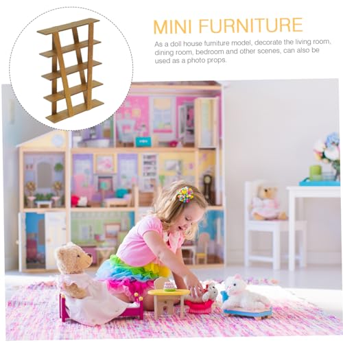 Supvox Miniatur Holz MöBel Modell - Handgefertigtes Aufbewahrungsregal Im MaßStab 1/12 FüR Puppenhausdekoration Bezauberndes Design in Hellbraun Perfekt FüR Tischdeko Und Ordnung