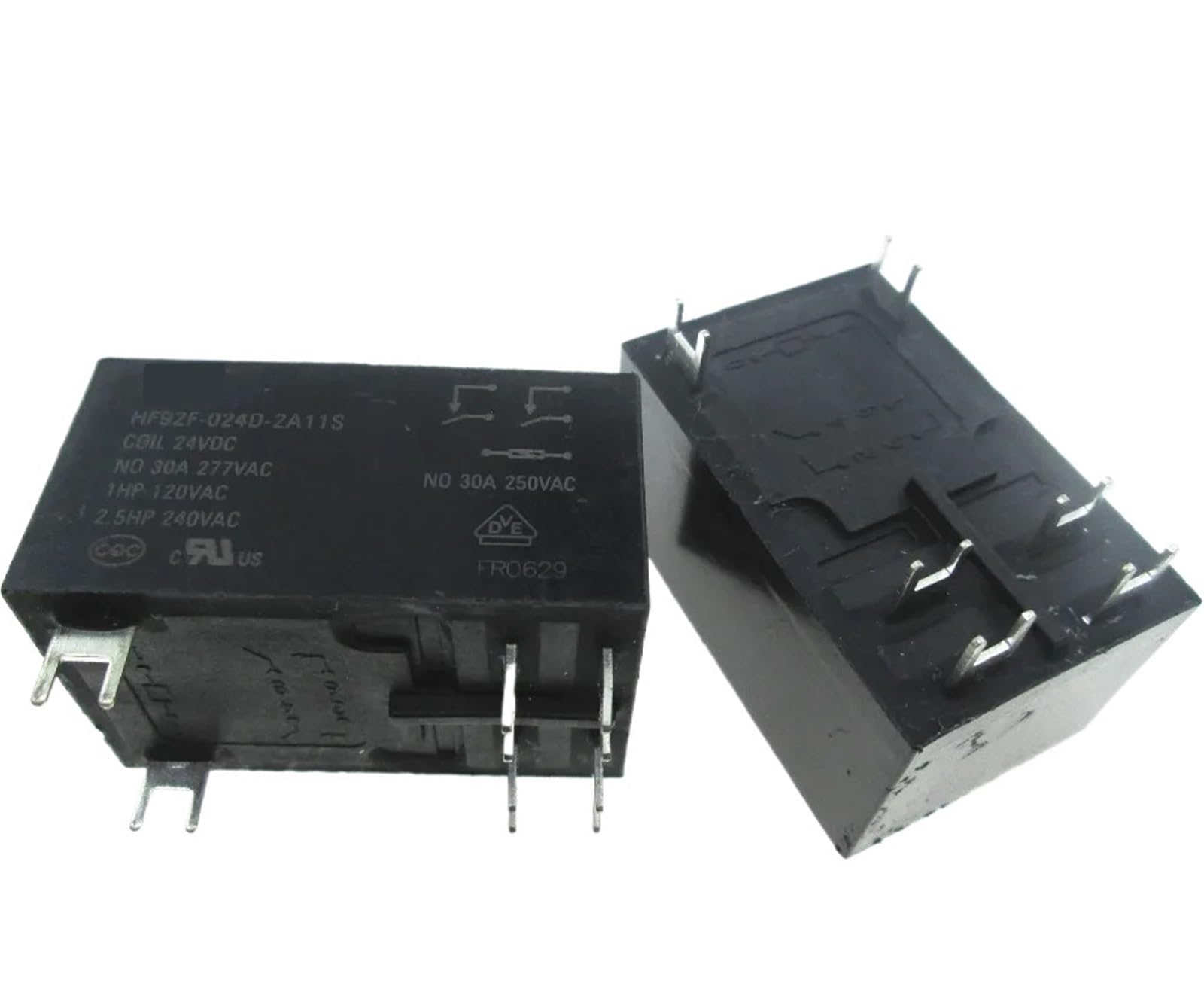 Relais HF92F-024D-2A11S 24VDC 30A pour circuits imprimés industriels