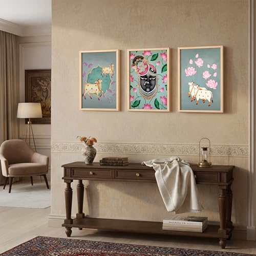 Image of NoWorries Decorative Wall Paintings for Living Room | Set of Wall Frames for Home Decor & Wall Hangings | Modern Home Decoration Items with Synthetic Engineered Wooden Frames | 13x17 Inches (MIN-8)