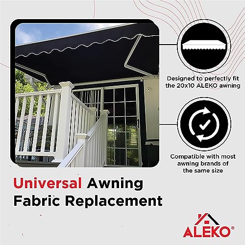 Aleko FAB20X10BK81-FBM Patio Awning Fabric Replacement thumb #2
