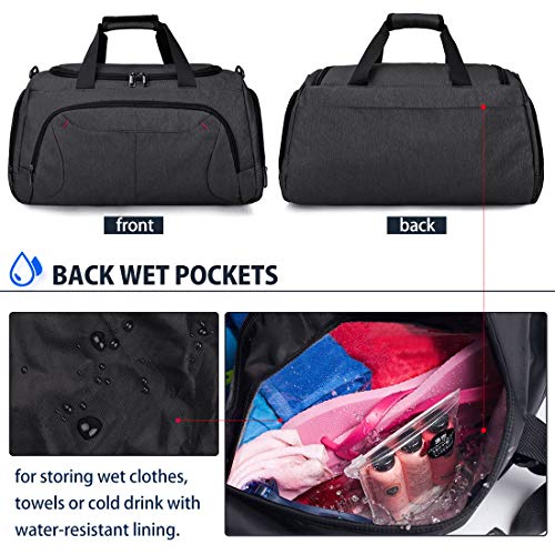 Gym Duffle Bag Waterproof Large Sports Bags Travel Duffel Bags with Shoes Compartment Weekender Bag with Toiletry Organizer Bag