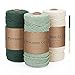 PUWOWYE 3 Stück Makramee Garn 3mm, Makramee Garn Set Grün, Makramee Baumwollgarn 3mm, Baumwollkordel Natur 3mm, Baumwoll Bastelschnur für Basteln Stricken Boho Deko DIY Handwerk, 3x100M Garn 3mm günstig Kaufen-PUWOWYE 3 Stück Makramee Garn 3mm, Makramee Garn Set Grün, Makramee Baumwollgarn 3mm, Baumwollkordel Natur 3mm, Baumwoll Bastelschnur für Basteln Stricken Boho Deko DIY Handwerk, 3x100M