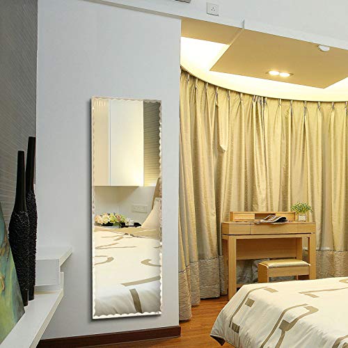 Full Length Wall Mounted Dressing Mirror, Large Frameless Rectangular Glass Panel, 18" x 57" (D-D002)