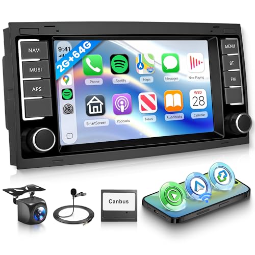 8 Core 4G+64G Android Autoradio pour VW Touareg 2004-2011 VW Transporter T5 Multivan 2004-2009 sans Fil Carplay Android Auto 7 Pouces Autoradio GPS Navi WiFi Bluetooth...