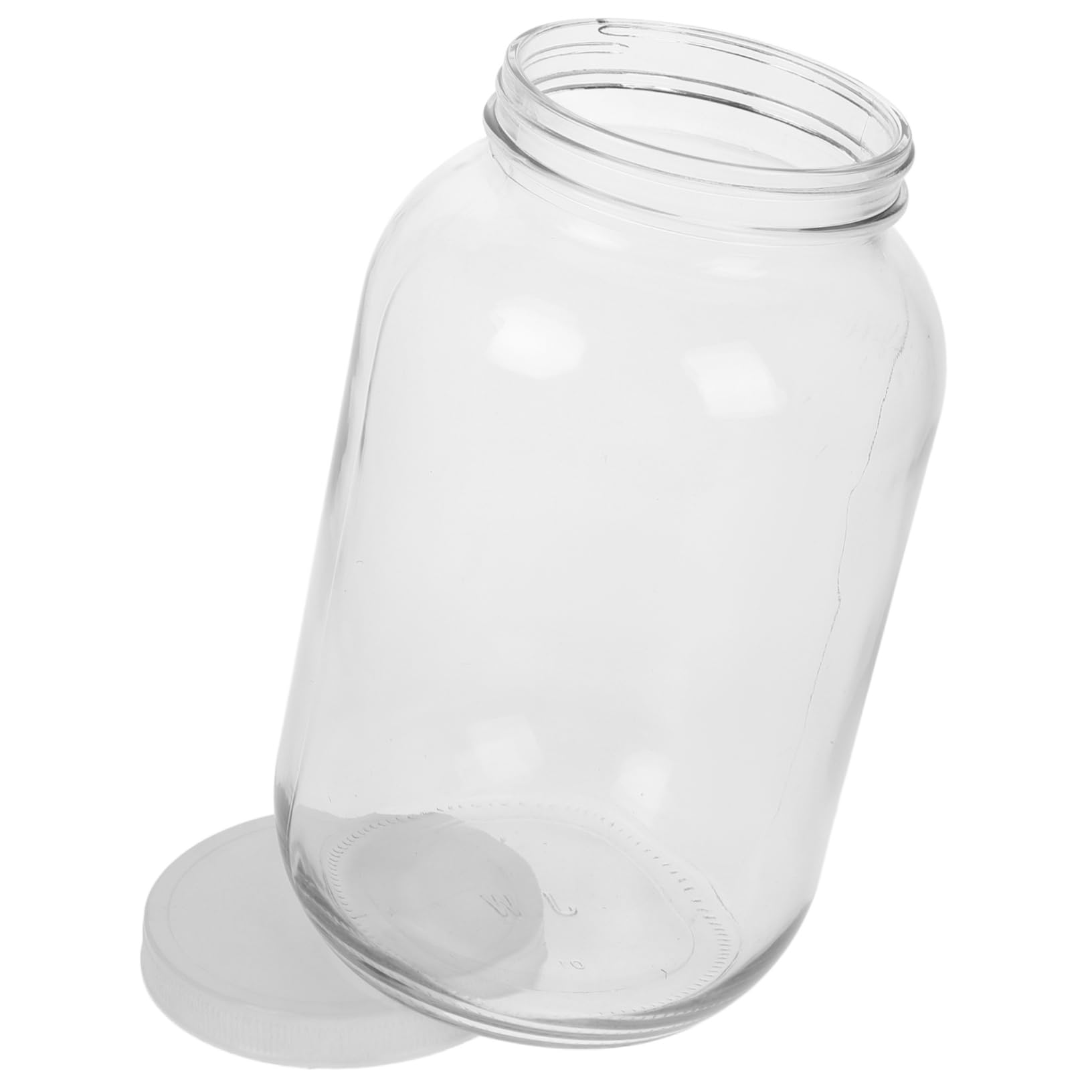 PRETYZOOM Grand Bocal de Conservation en Verre 1 Gallon à Large Ouverture, Couvercle en Plastique Hermétique, pour Brassage et Fermentation