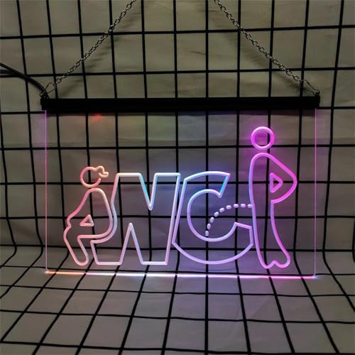 REWIS Panneau néon LED WC, lumières fluides colorées à intensité Variable Bluetooth, pour Toilettes publiques pour Hommes et Femmes, décoration Lumineuse...