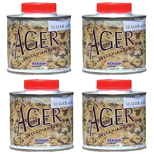 Tenax AGER Color Enhancing Granite Sealer Marble Sealer Stone Sealer - 1/4 Liter (Pack of 4)
