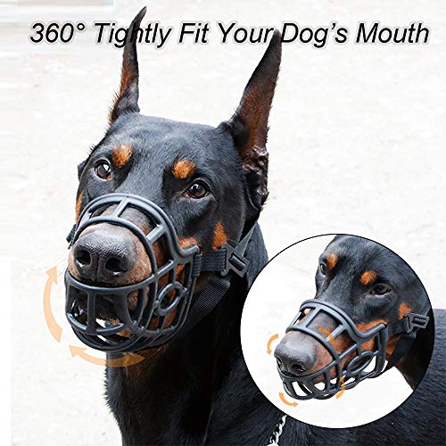 Dog Muzzle, Breathable Basket Muzzles For Small, Medium, Large And X-Large Dogs, Stop Biting, Barking And Chewing (M - Border Collie, Black) #TOP5
