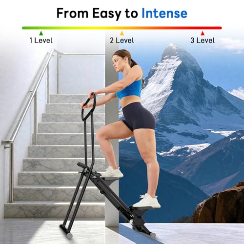 ERGOLIFE Stair Stepper with 6-Level Adjustable Resistance, 350lbs Upgrade Foldable Stairmaster Machine for Home Gym Workout, Cardio Stair Climber with Low Noise