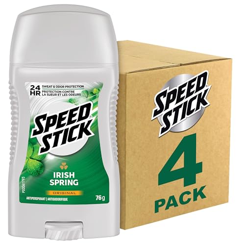 Speed Stick Men's Antiperspirant Deodorant, Irish Spring Scented, 3 Ounce, 4 Pack